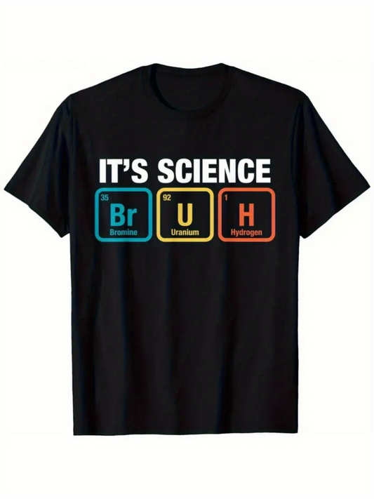 Men's Graphic T-Shirt Its Science Colorful Chemistry Element Boxes With Comic Inspired Typography Design