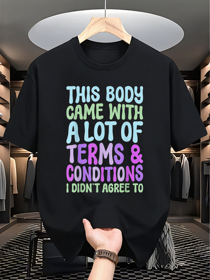 Men's Graphic T-Shirt This Body Came With A Lot Of Terms And Conditions Statement T Shirt