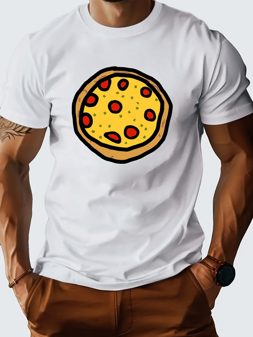 Men's Graphic T-Shirt Cheesy Melting Crust With Toppings Under Classic Style Pizza