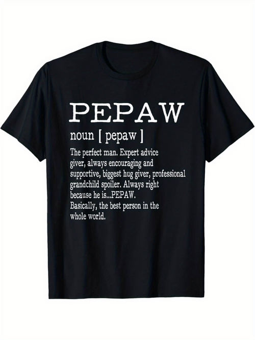 Men's Graphic T-Shirt Pepaw Definition Typography With Meaningful Description Words Shirt