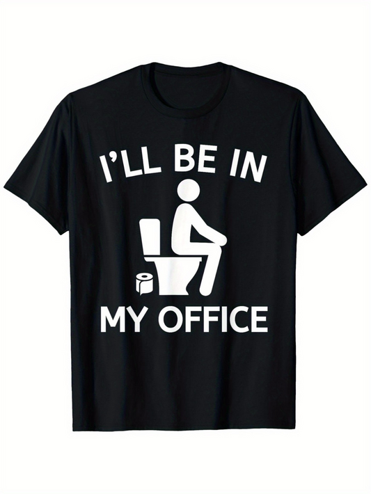 Men's Graphic T-Shirt Ill Be In My Office Toilet Humor Graphic With Sitting Figure