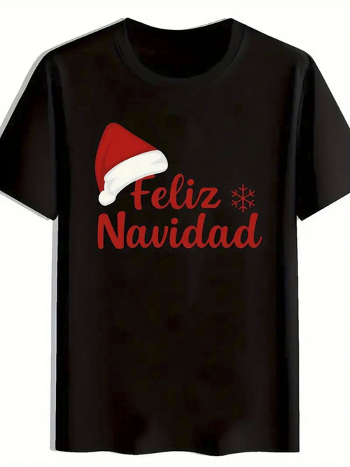 Men's Graphic T-Shirt Classic Festive Christmas Red Santa Hat Holiday T Shirt