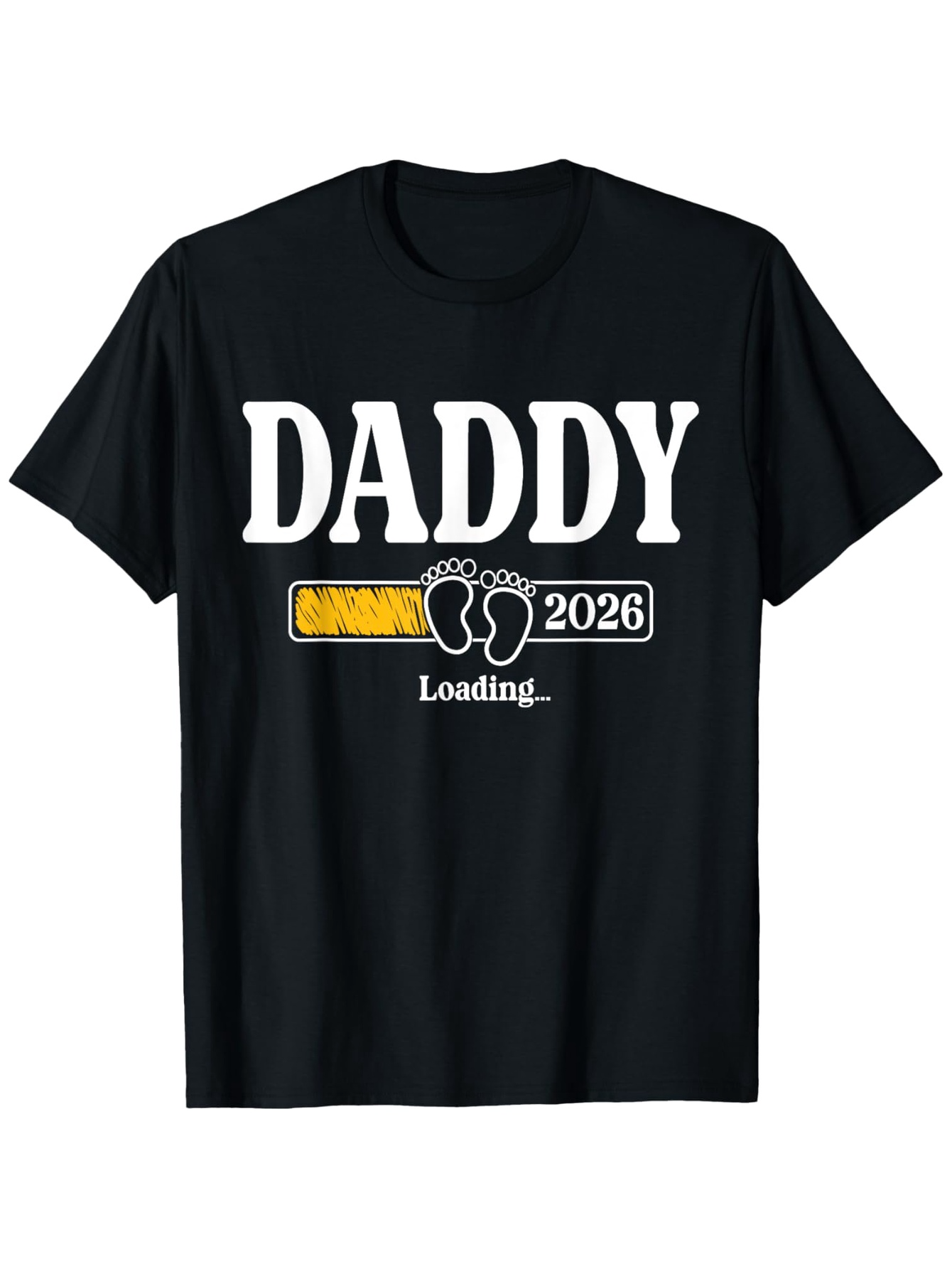 Men's Graphic T-Shirt Daddy Loading Bar With Baby Footprints And Year 2026