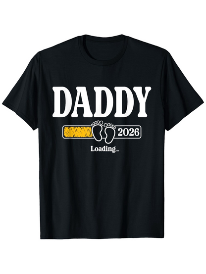 Men's Graphic T-Shirt Daddy Loading Bar With Baby Footprints And Year 2026
