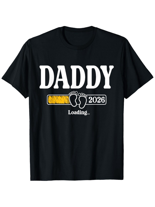 Men's Graphic T-Shirt Daddy Loading Bar With Baby Footprints And Year 2026