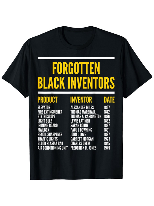 Men's Graphic T-Shirt Forgotten Black Inventors Historic Achievements Printed On T Shirt
