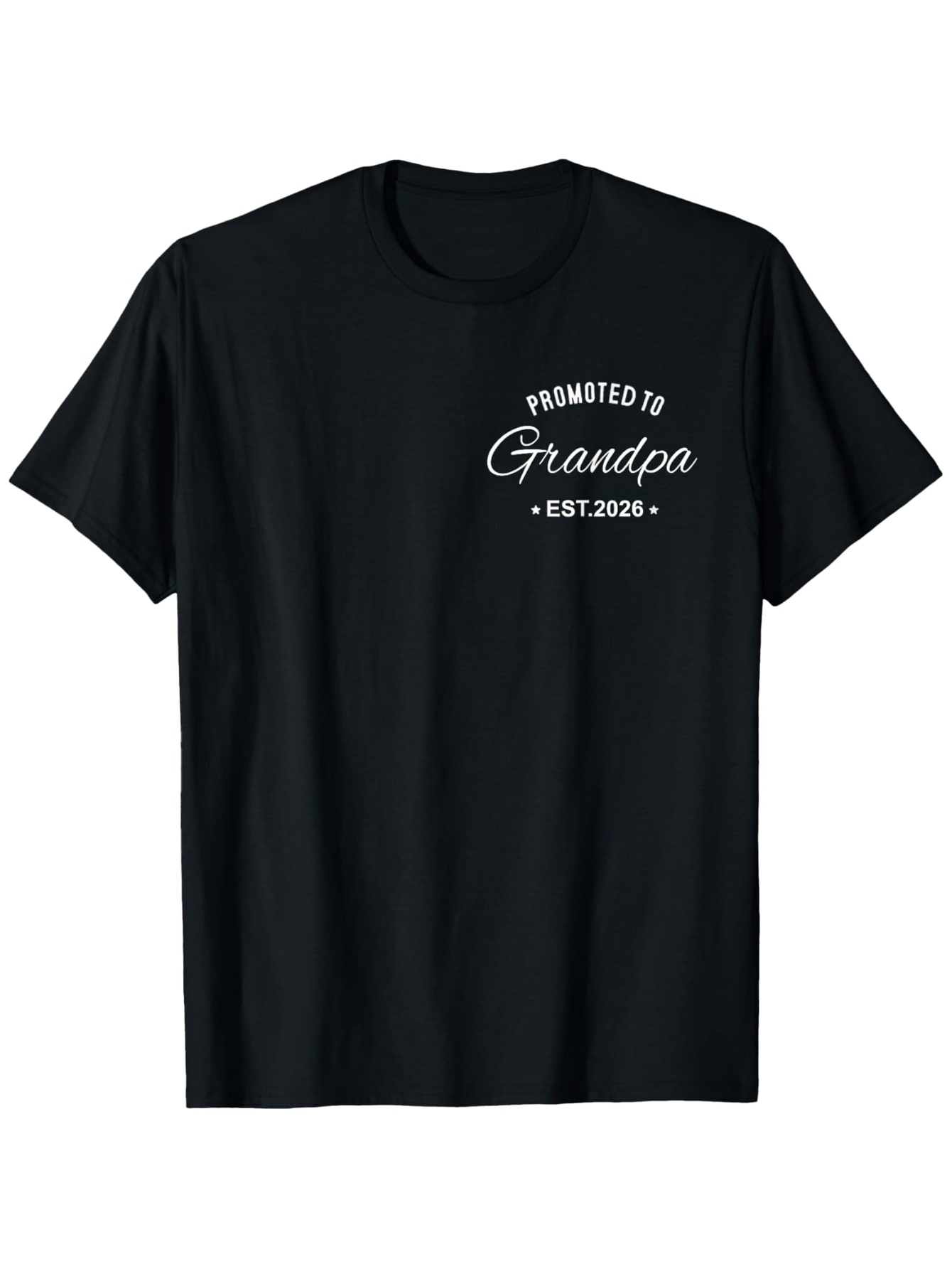 Men's Graphic T-Shirt Promoted To Grandpa White Vintage Inspired Text On Classic T Shirt