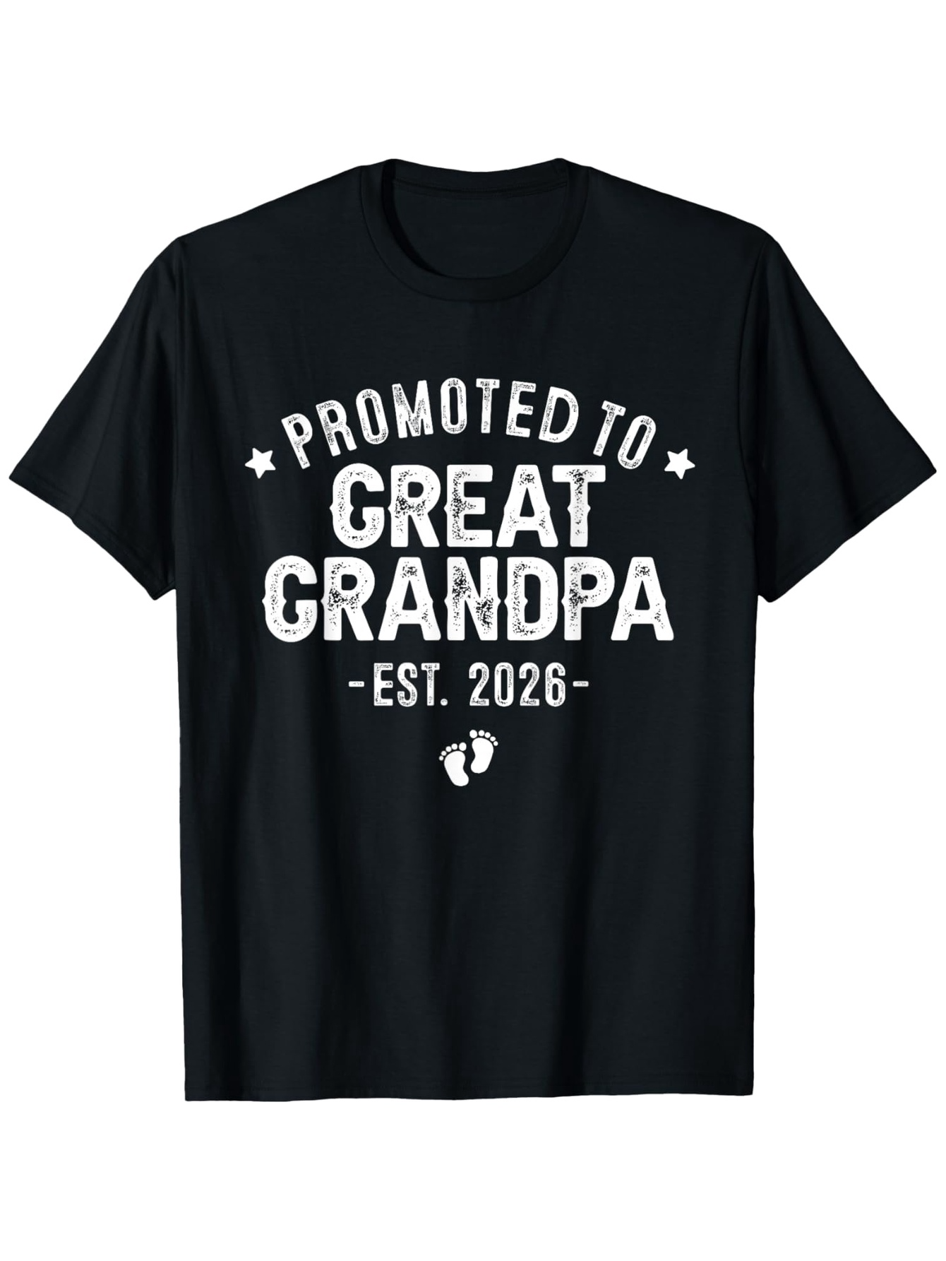 Men's Graphic T-Shirt Promoted To Great Grandpa With Est 2026 And Tiny Footprints