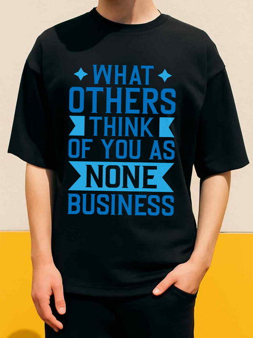 Men's Graphic T-Shirt What Others Think Of You As None Business Statement Typography Unisex Short Sleeve Black T Shirt