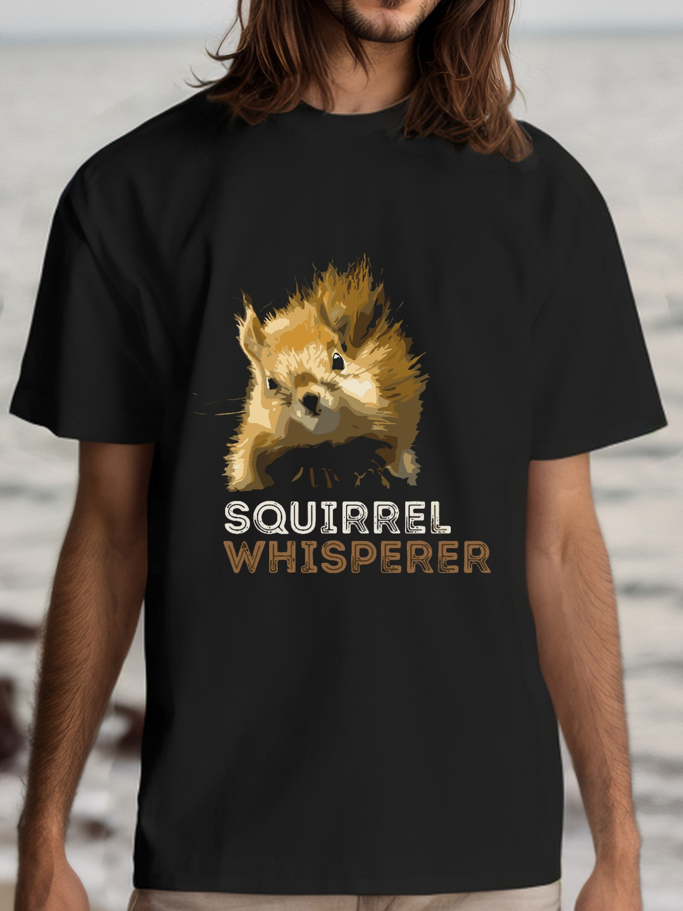 Men's Graphic T-Shirt Squirrel Whisperer With Furry Brown Animal Surrounded By Forest Squirrel