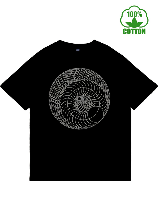 Men's Graphic T-Shirt Geometric Spirals In Concentric Circles Pattern On A Classic Cotton T Shirt