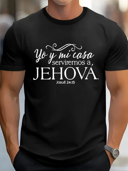 Men's Graphic T-Shirt Bold Script Divine Message With Elegant Flourishes And Religious Typography On Black Shirt