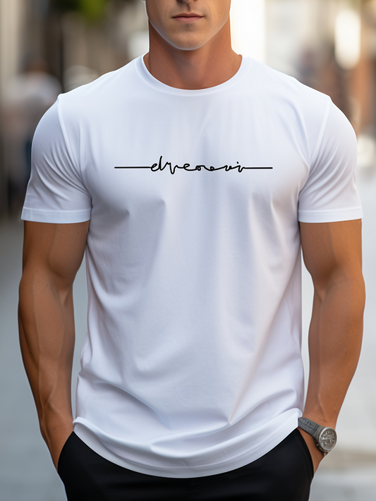 Men's Graphic T-Shirt Dreams Minimal Black Handwriting Text Across Chest Shirt