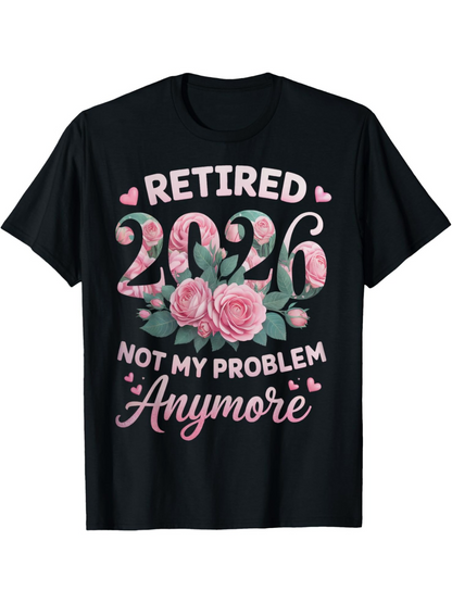 Men's Graphic T-Shirt Retired 2026 Pink Roses Surrounded By Delicate Vintage Typography T Shirt