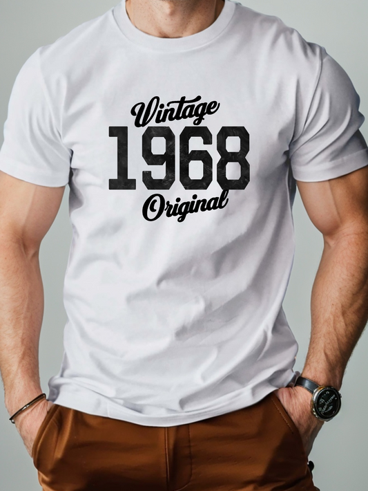 Men's Graphic T-Shirt Vintage Original Numbers Among Bold Classic Typeface Shirt