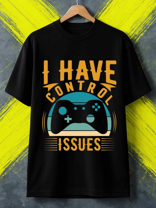 Men's Graphic T-Shirt I Have Control Issues Gaming Controller Retro Graphic T Shirt