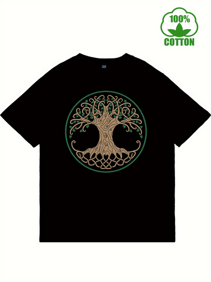 Men's Graphic T-Shirt Intricate Intertwined Roots With Ancient Mystical Patterns Tree
