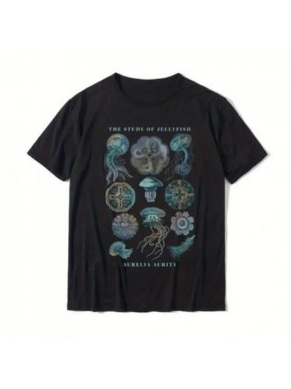 Men's Graphic T-Shirt The Forms Of Medusae Ethereal Ocean Creatures With Floating Jellyfish