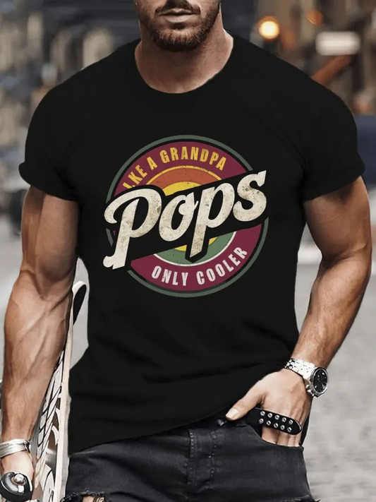 Men's Graphic T-Shirt Like A Grandpa Only Cooler Vintage Color Circle Pops