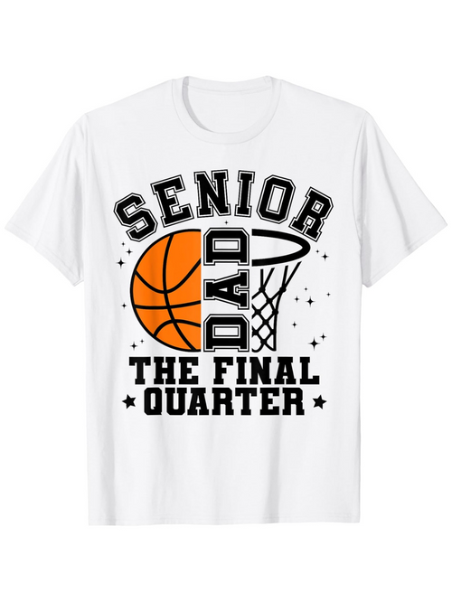Men's Graphic T-Shirt Senior Dad With Basketball And Hoop Graphic Shirt