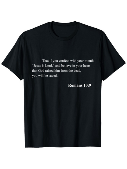 Men's Graphic T-Shirt If You Confess With Your Mouth Bible Verse Quote Black T Shirt