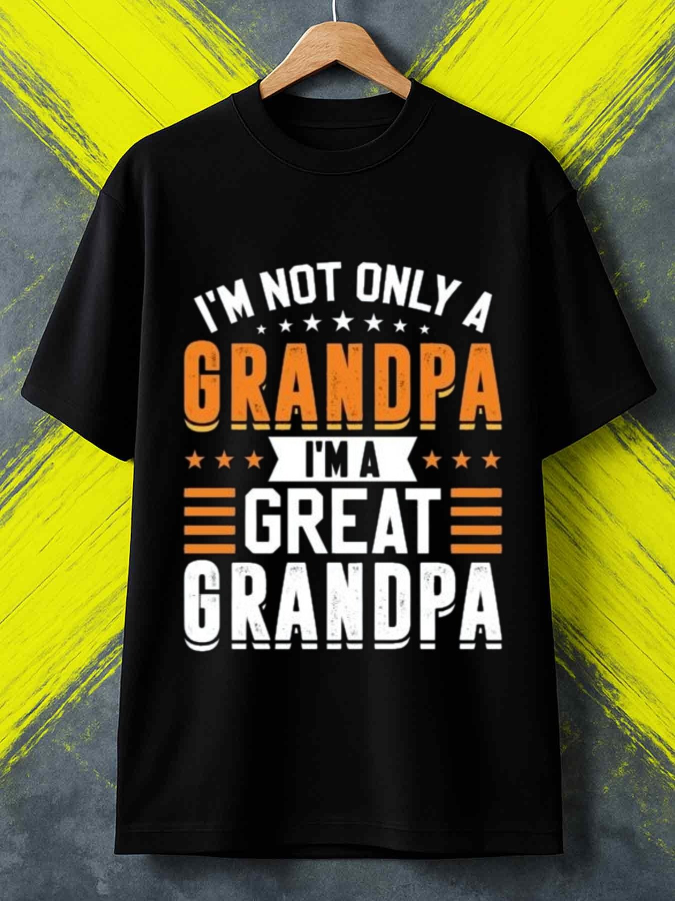 Men's Graphic T-Shirt Im Not Only A Grandpa Bold Slogan With Stars Stripes Graphic Design