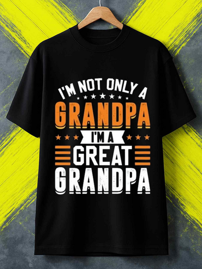 Men's Graphic T-Shirt Im Not Only A Grandpa Bold Slogan With Stars Stripes Graphic Design