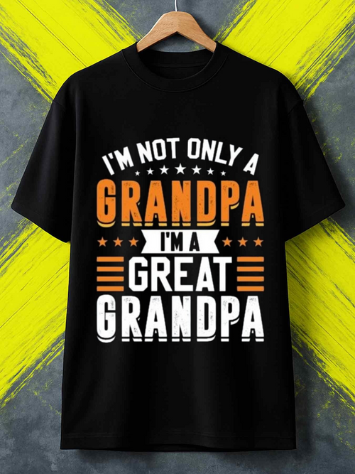Men's Graphic T-Shirt Im Not Only A Grandpa Bold Slogan With Stars Stripes Graphic Design