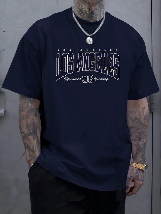 Men's Graphic T-Shirt Los Angeles Vintage Sports Typography With Bold Outlined Letters T Shirt