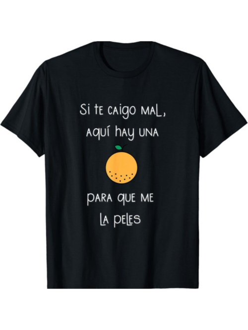 Men's Graphic T-Shirt Playful Orange With Cartoon Style Fruit Graphic