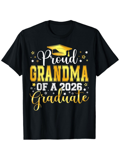 Men's Graphic T-Shirt Proud Grandma Of A 2026 Graduate With Stars And Graduation Cap