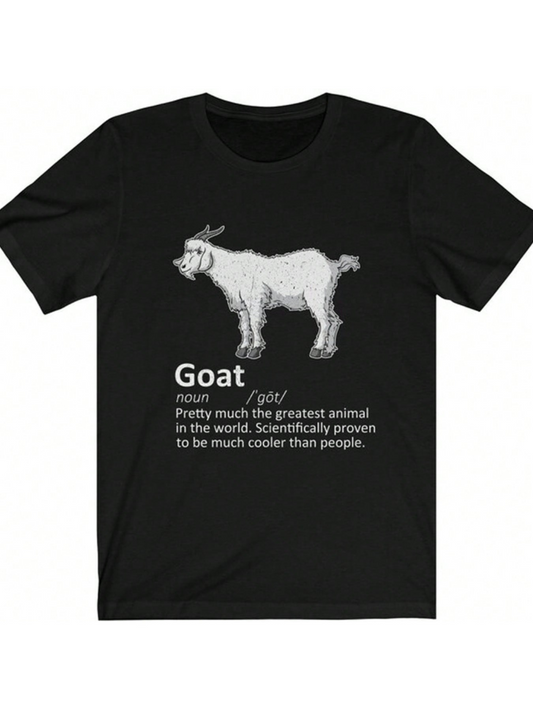 Men's Graphic T-Shirt Funny Definition Print With Hand Drawn Farm Goat
