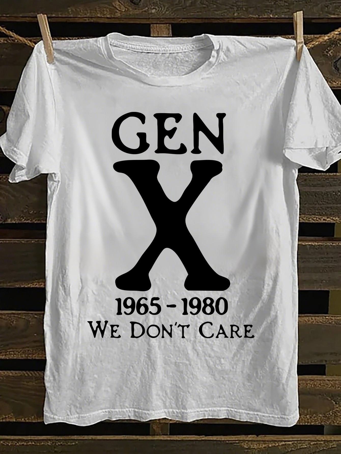 Men's Graphic T-Shirt Gen X Bold Text With Classic Typography On White Shirt