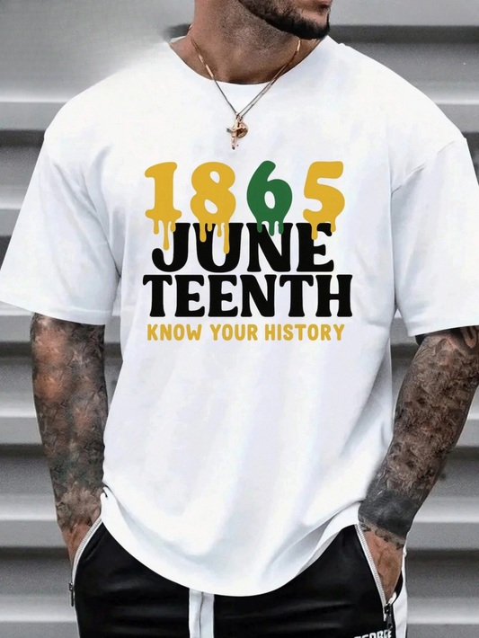 Men's Graphic T-Shirt 1865 Know Your History With Bold Juneteenth Letters