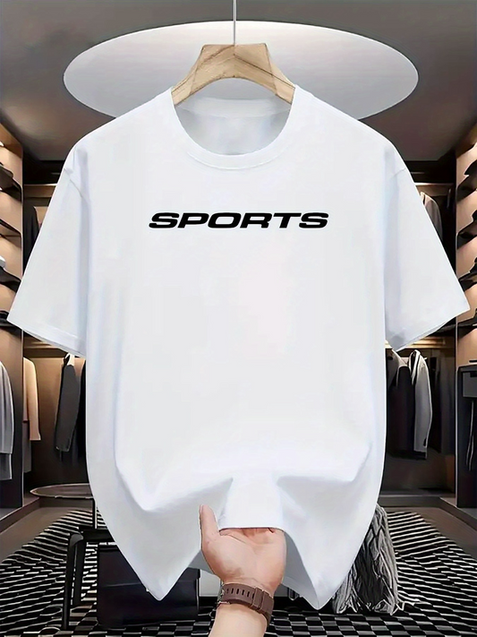 Men's Graphic T-Shirt Modern Bold Lettering With Minimal Clean White Fabric Sports