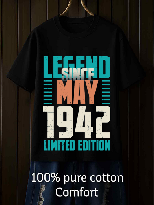 Men's Graphic T-Shirt Legend Since May Classic Numbers And Limited Edition Text Shirt