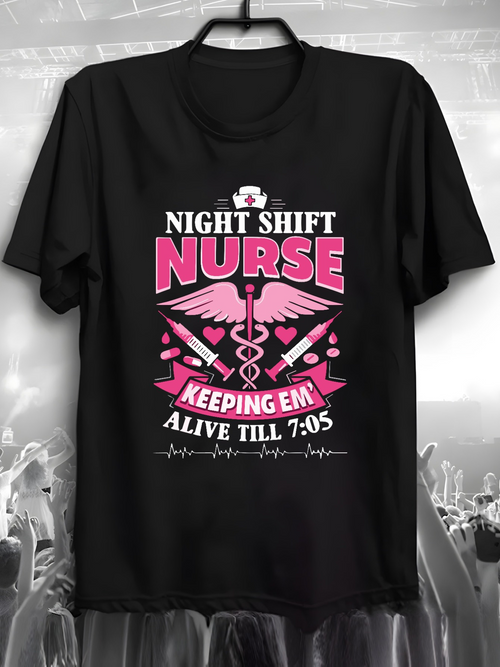 Men's Graphic T-Shirt Night Shift Nurse Keeping Them Alive Till Morning Nurse