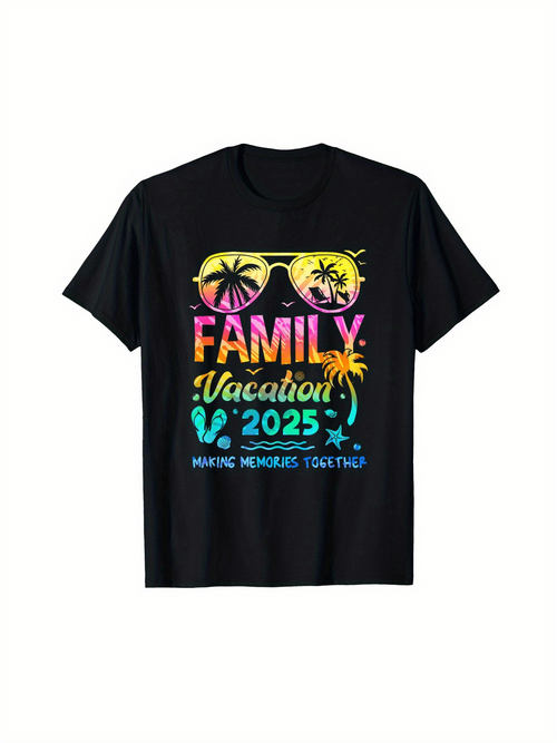 Men's Graphic T-Shirt Family Vacation 2025 Making Memories Together Tropical Palm Trees