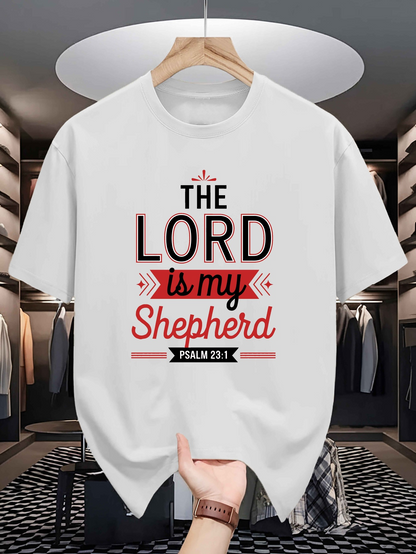 Men's Graphic T-Shirt The Lord Is My Shepherd Bold Letters And Simple Typography Religious T Shirt