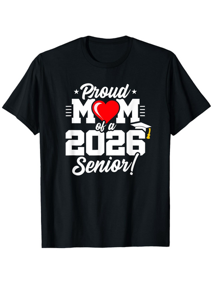 Men's Graphic T-Shirt Proud Mom Of A Senior With Heart And Graduation Cap Graphic