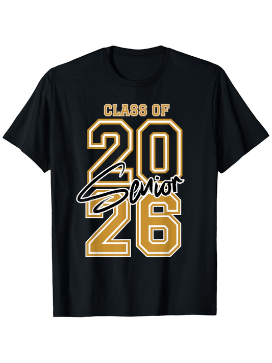 Men's Graphic T-Shirt Class Of 2026 Senior Graduation Year Varsity Style Numbers T Shirt
