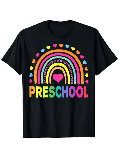 Men's Graphic T-Shirt Preschool Multicolored Rainbow With Hearts And Bold Lettering