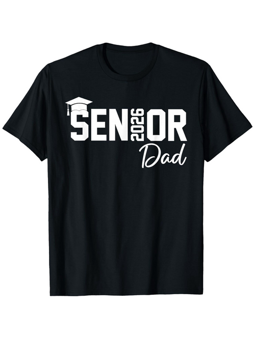 Men's Graphic T-Shirt Graduation Year With Modern Script Font For Senior Dad