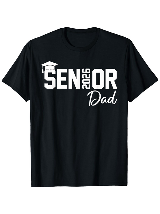 Men's Graphic T-Shirt Graduation Year With Modern Script Font For Senior Dad