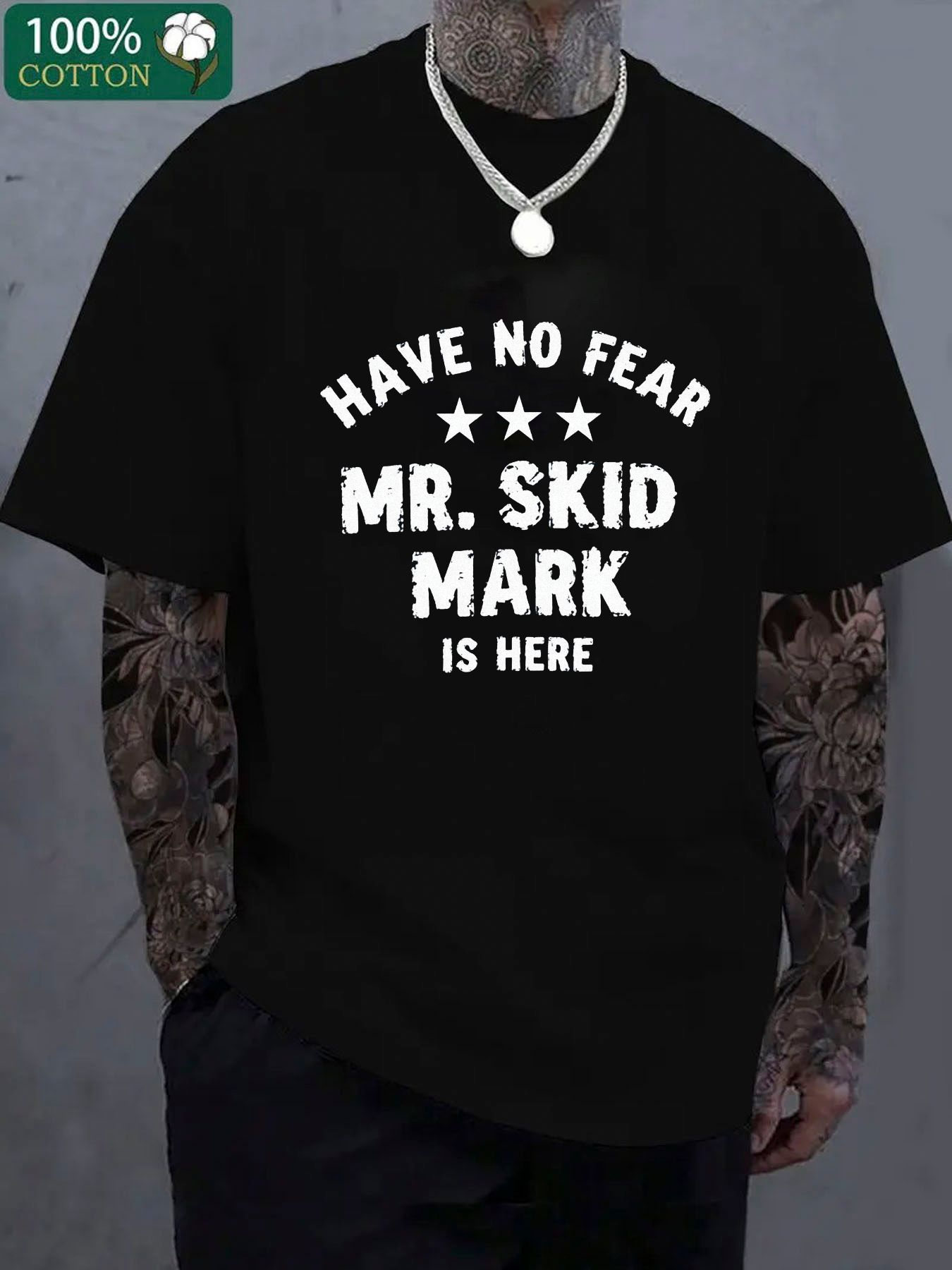 Men's Graphic T-Shirt Have No Fear Bold Statement With White Text Among Four Star Accents T Shirt