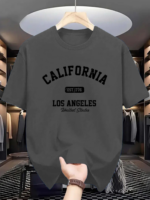 Men's Graphic T-Shirt California Los Angeles Urban Style Streetwear Letters Print T Shirt
