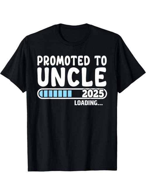 Men's Graphic T-Shirt Promoted To Uncle Progress Bar Loading Under White Letters