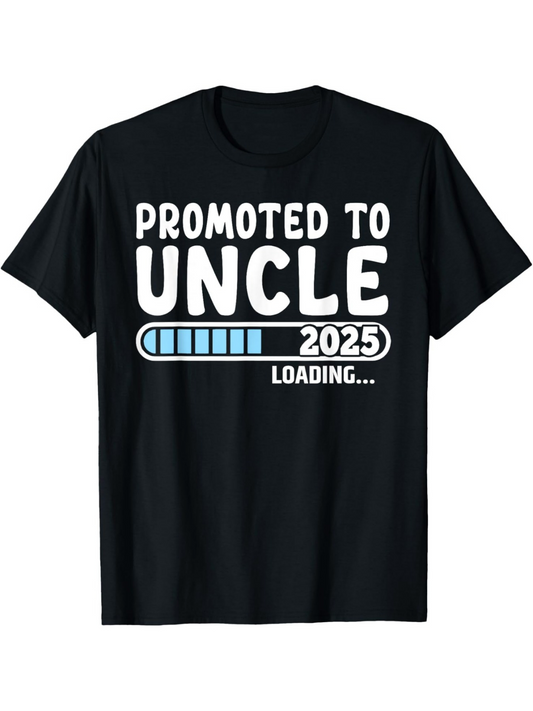 Men's Graphic T-Shirt Promoted To Uncle Progress Bar Loading Under White Letters
