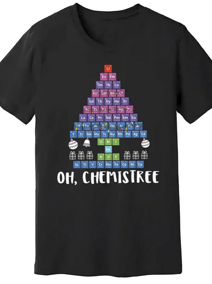 Men's Graphic T-Shirt Oh Chemistree Colorful Elements Arranged In A Festive Holiday Tree