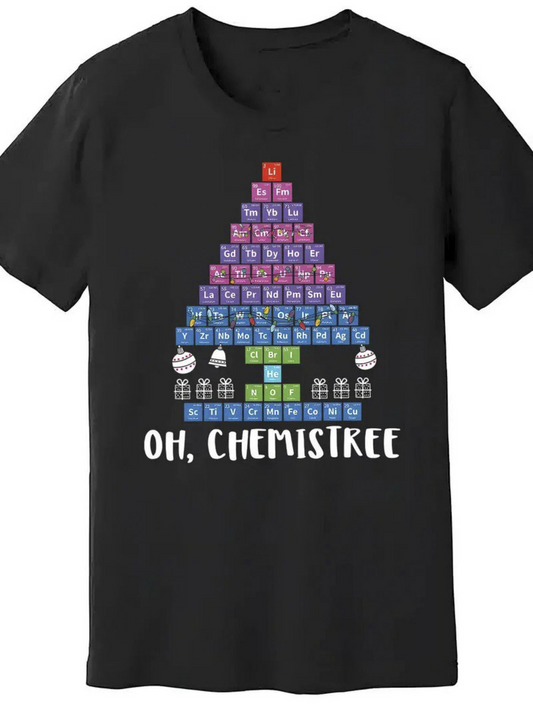 Men's Graphic T-Shirt Oh Chemistree Colorful Elements Arranged In A Festive Holiday Tree